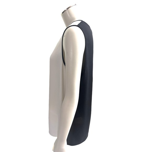 Anne Klein Colorblock Sleeveless Shell, Size 14 - White & Black - Picture 3 of 16